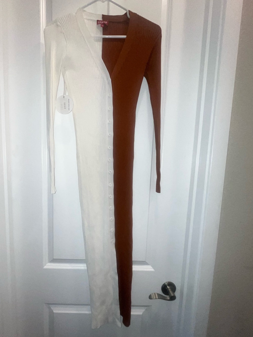 NWT STAUD Shoko Colorblock Ribbed Knit Sweater Dress - Picture 3 of 7